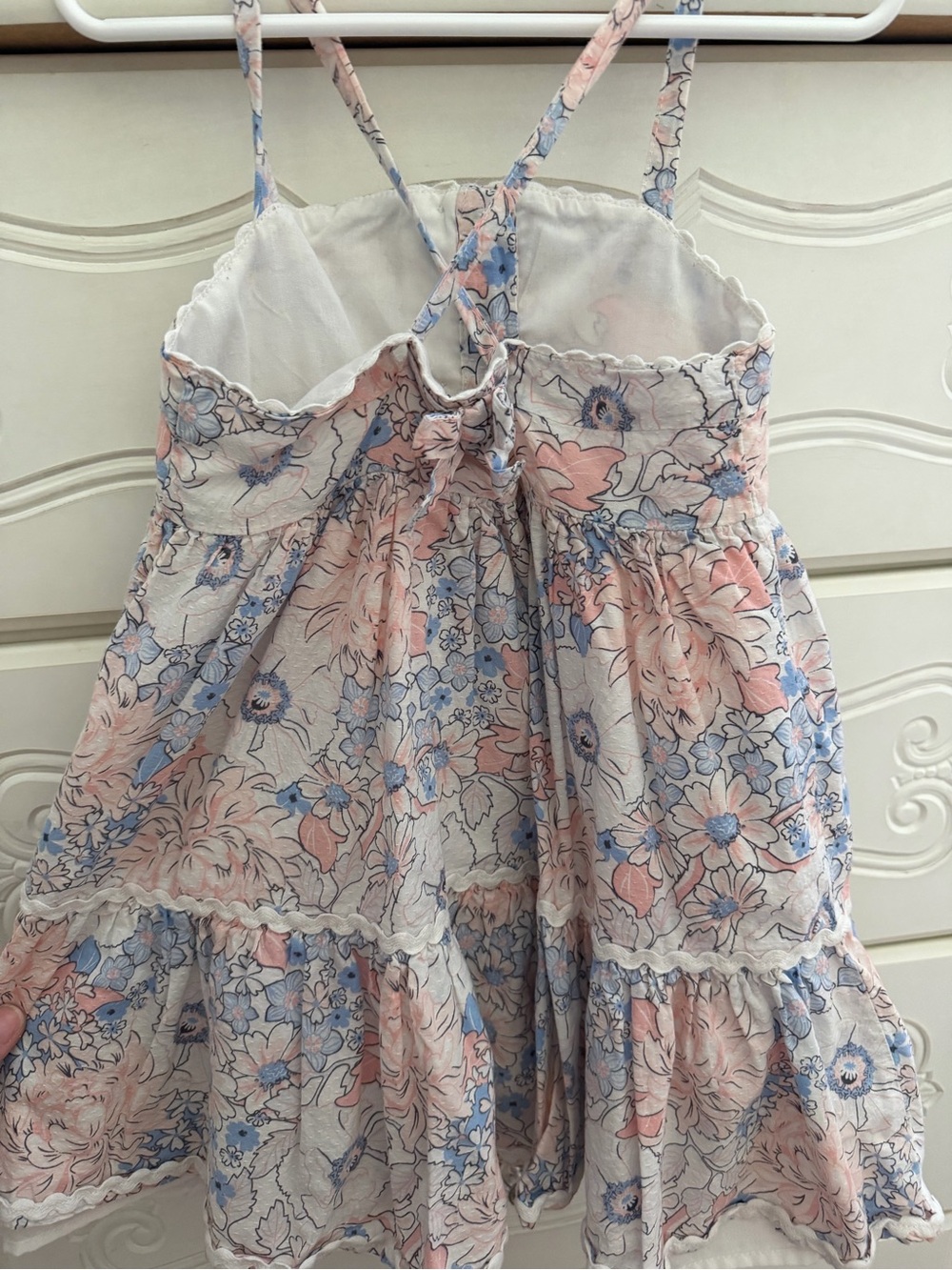 Catherine Malandrino Girls 4T Floral Tiered Sundress - Pink, Blue, White - Picture 4 of 9